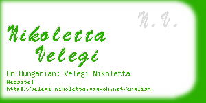 nikoletta velegi business card